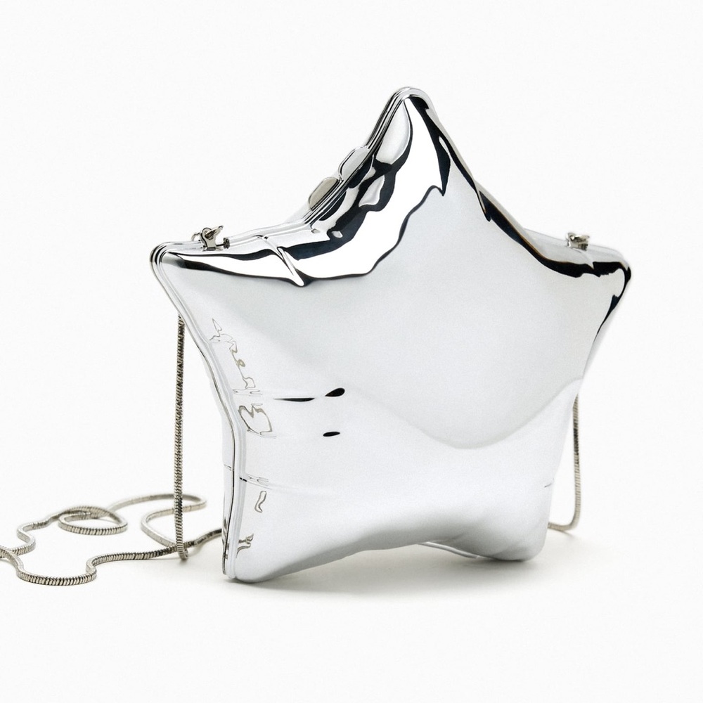 ZARA Metallic Star Box Handbag